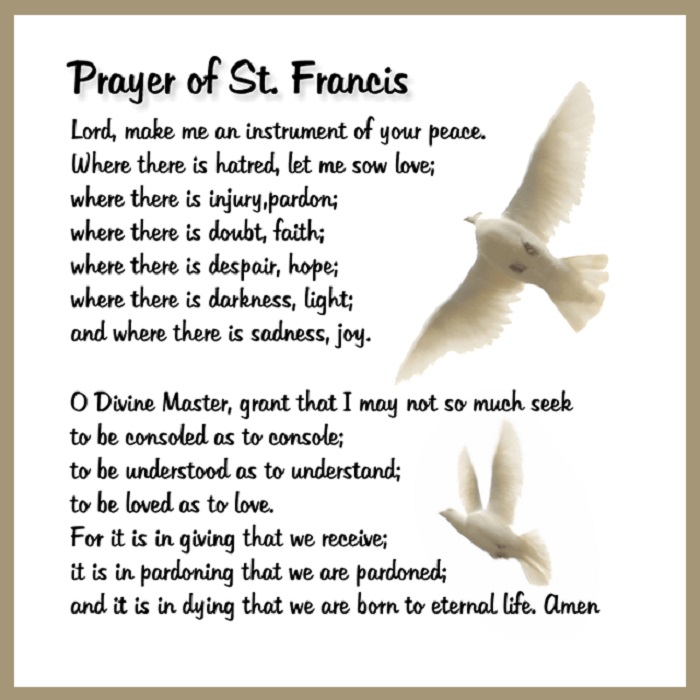 Prayer of St Francis LIVE BY FAITH